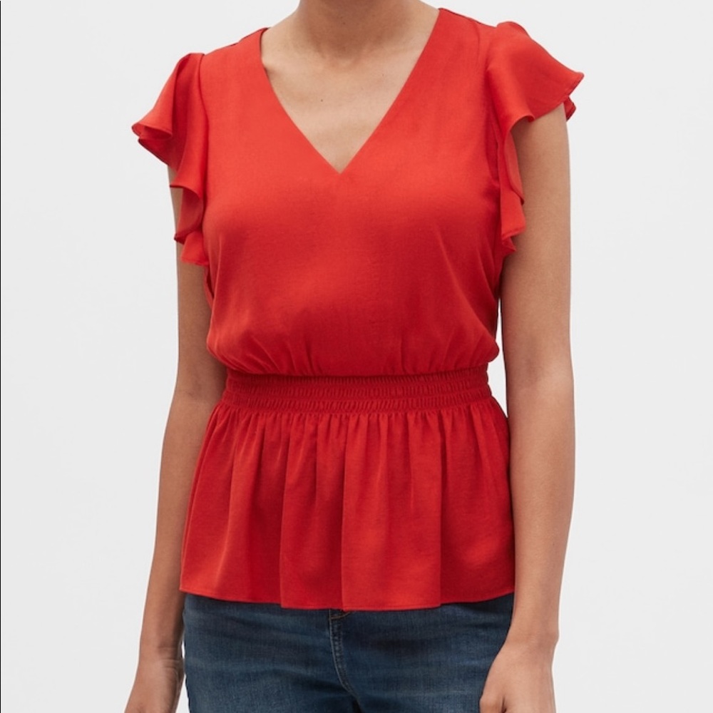 Banana Republic Factory Smocked Waist Flutter Top